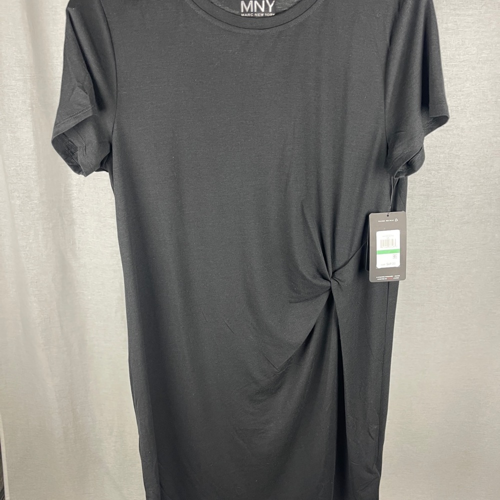 MARC NEW YORK PERFORMANCE Twist-Front Tee Black Dress size Large NWT - Picture 6 of 8